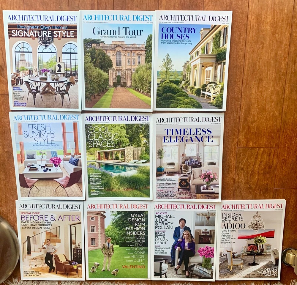 AD Architectural Digest Lot of 10 2012-2013