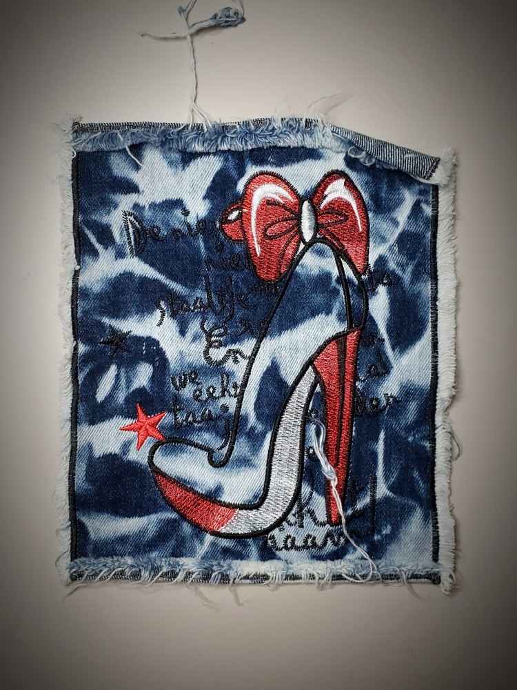 Denim patches for DIY projects - high hill shoes