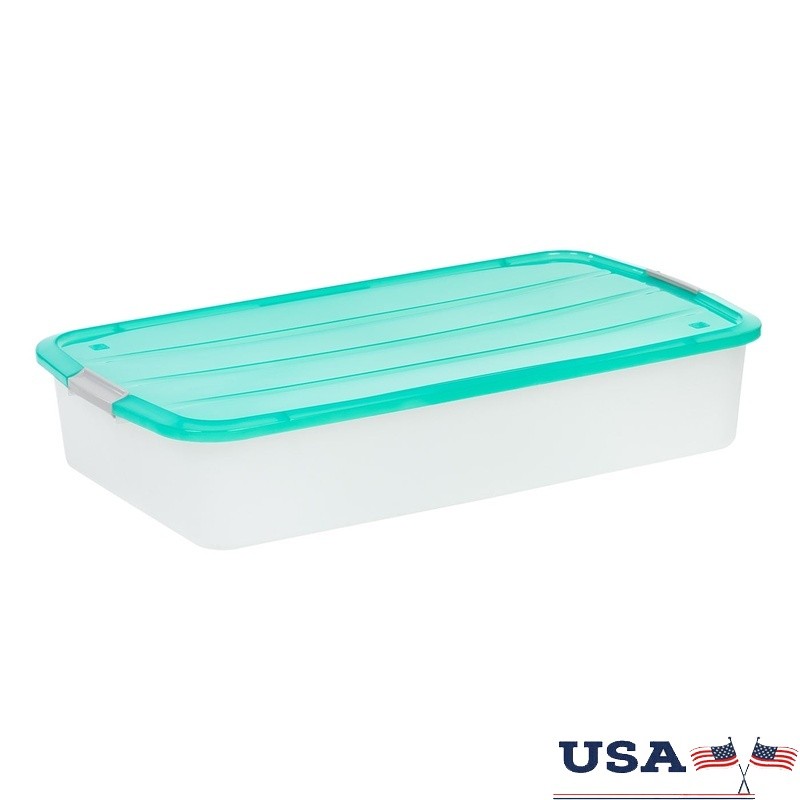 Stackable Plastic Storage Bins with Lids for Home Organization