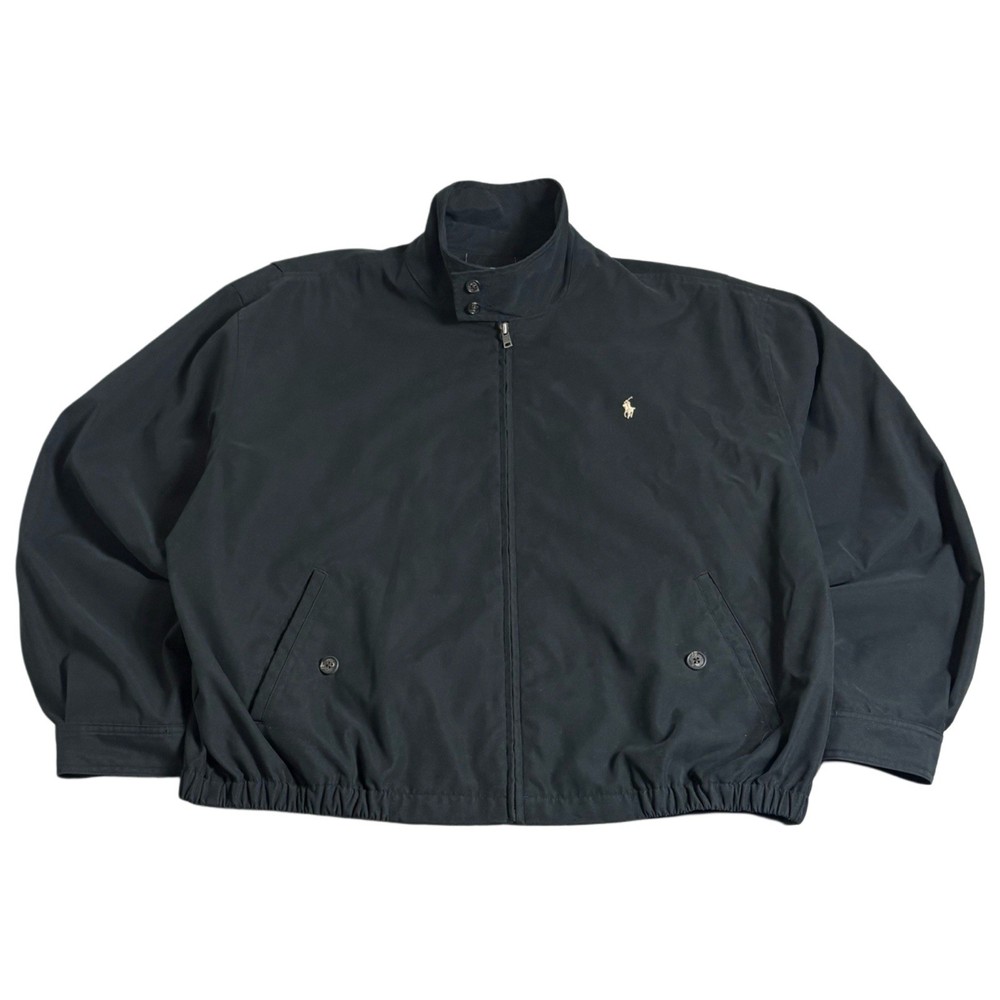 Vintage Polo Ralph Lauren Jacket Mens XL Black Harrington Bi-Swing Winderbreaker