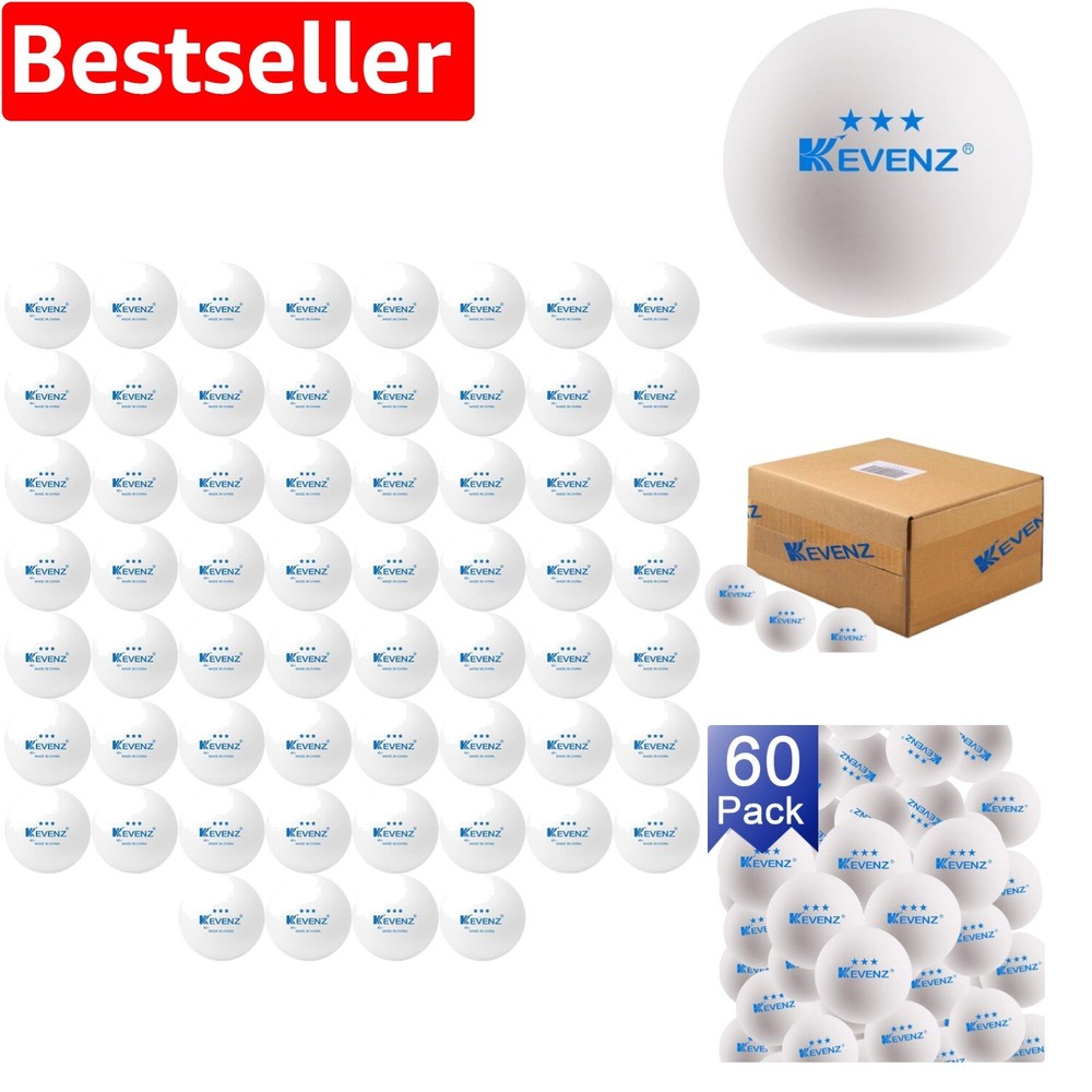 Pro-Quality 60-Pack 40+mm Indoor Outdoor Ping Pong Balls for Spin and Control