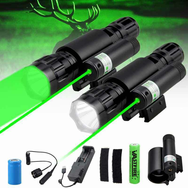 Tactical Green/RED Laser Dot Sight LED Flashlight Torch20mm Picatinny Rail Mount
