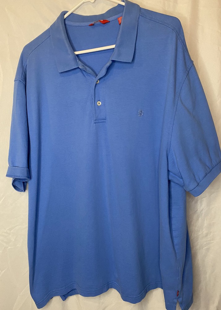 I IZOD Mens 2XL Blue Short Sleeve Pull Over Shirt