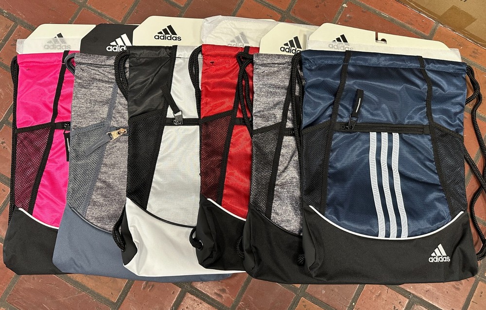 Adidas Sack pack Alliance II 6 colors, Drawstring Athletic Soccer Sports Bag NWT