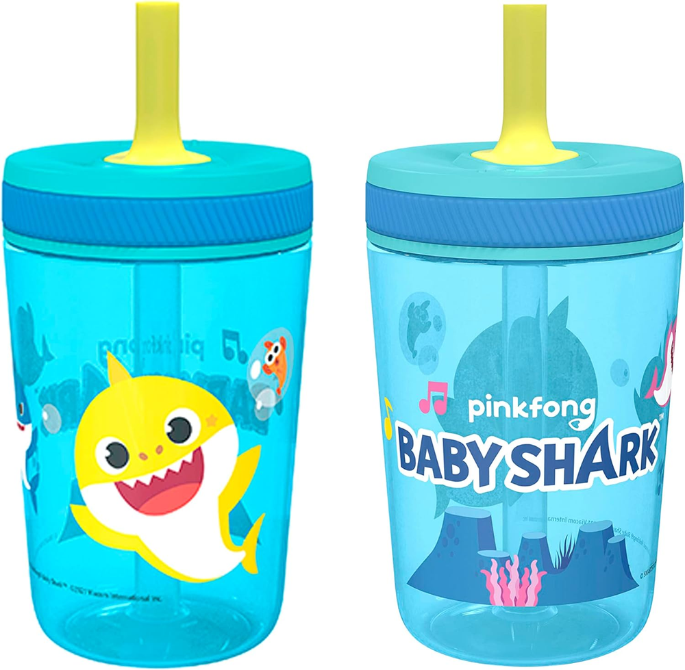 15Oz Baby Shark Kelso Tumbler Set, Bpa-Free Leak-Proof Screw-On Lid with Straw M
