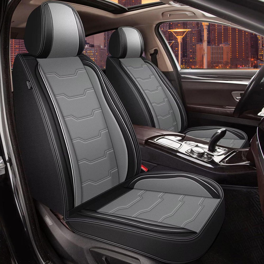 For Nissan Titan 2009-2024 Car 2-Seat Covers Faux Leather Front Row Seat Cushion