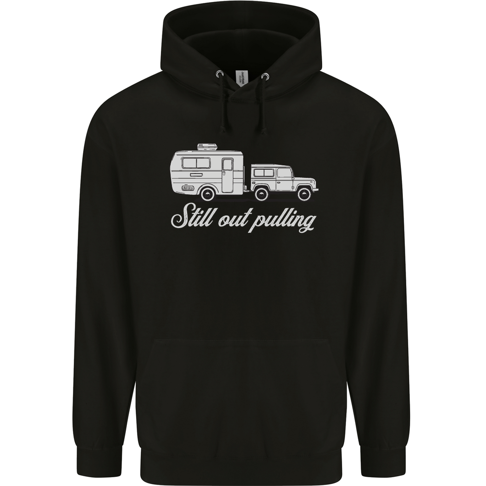 Still Out Pulling Funny Caravan Caravanning Mens 80% Cotton Hoodie