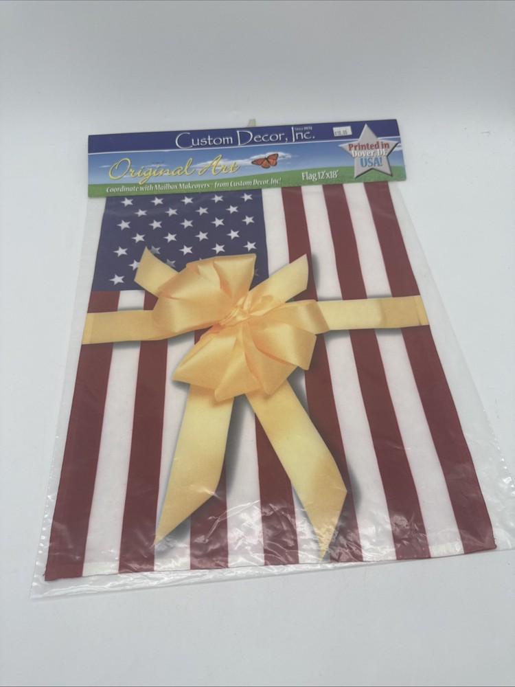 Custom 12x18 American Flag Yellow Ribbon Home Garden Decor NIB