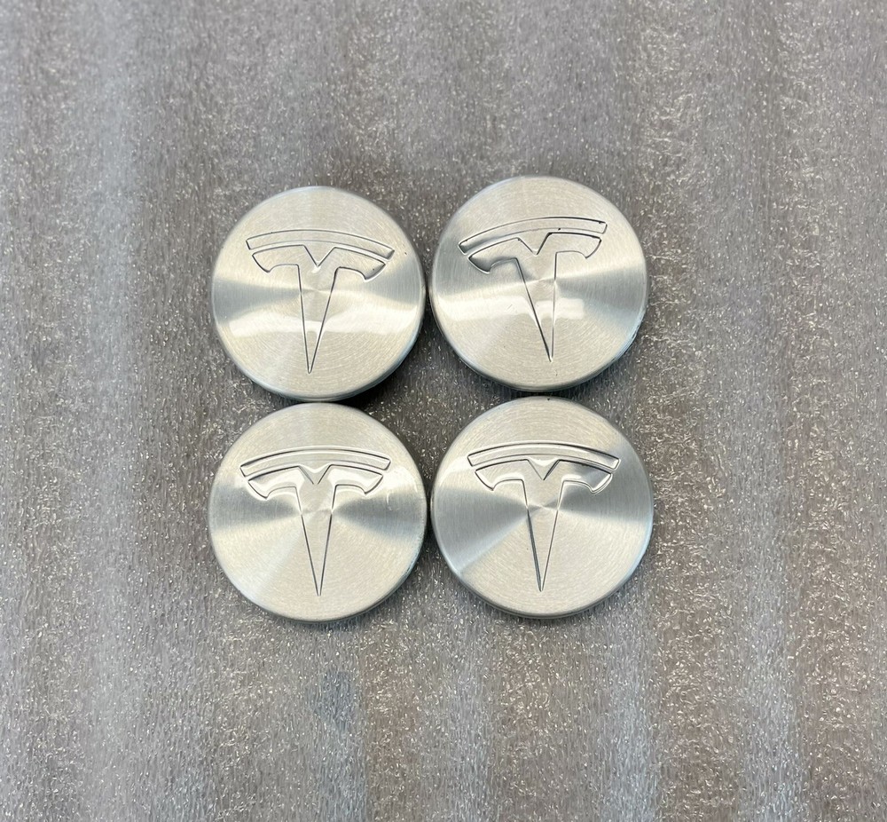Set of 4 Tesla OEM Machined Factory Center Caps for Model S 3 X Y 6005879-00-A