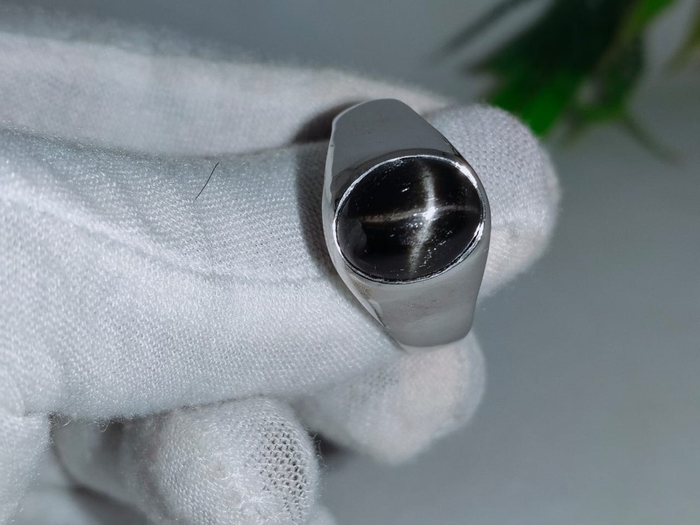 Natural Black Star Sapphire Ring 925 Sterling Silver Ring Handmade Men. s Her