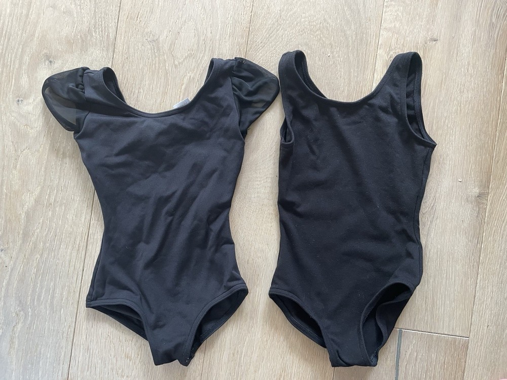 Capezio Bundle Two Black Ballet Leotards - Size Small
