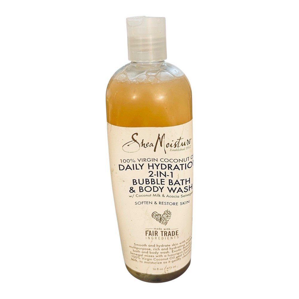 SheaMoisture 100% Virgin Coconut Oil 2-In-1 Bubble Bath & Body Wash 16 oz