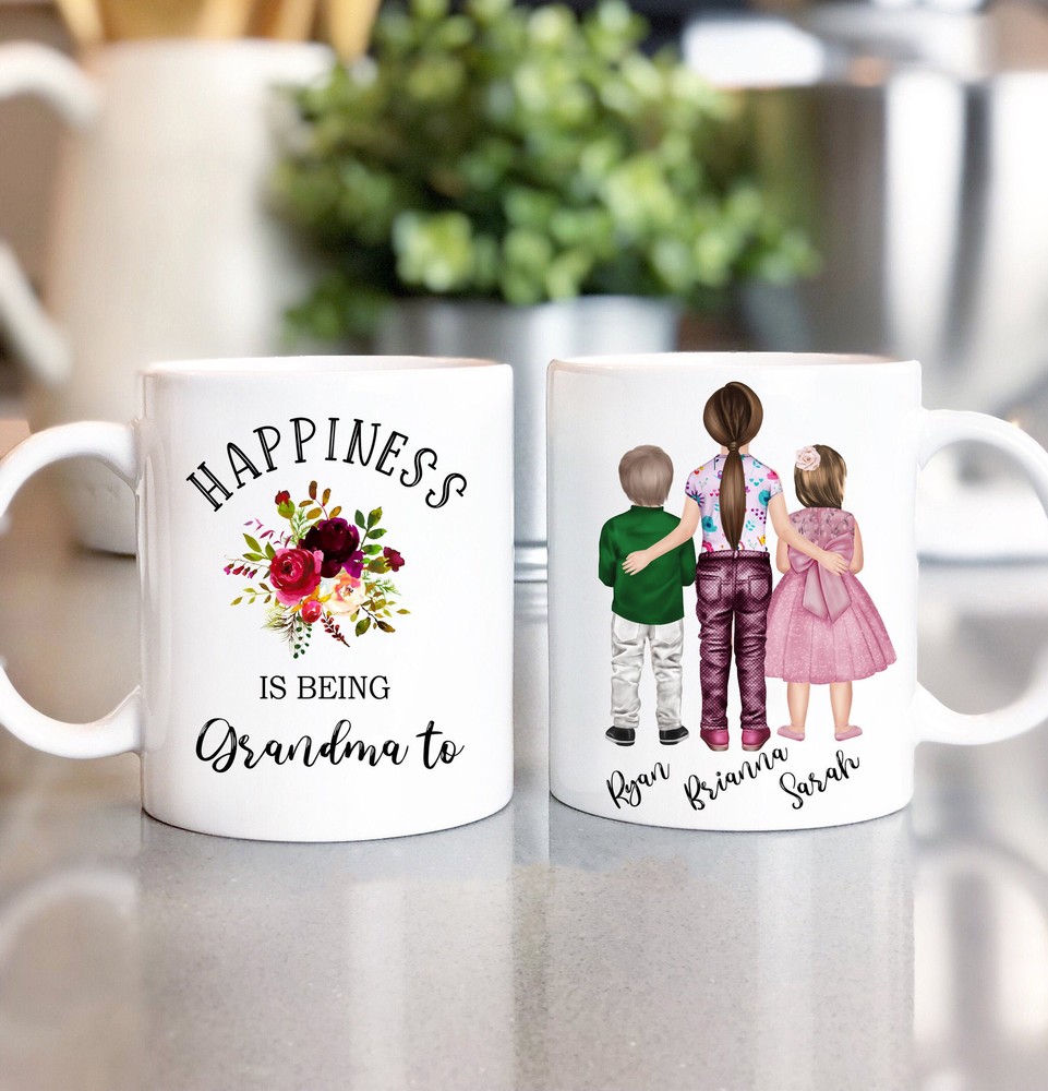 Grandchildren Mug Grandkids Mug Happiness Is Being Grandma Happy Grandma Mug