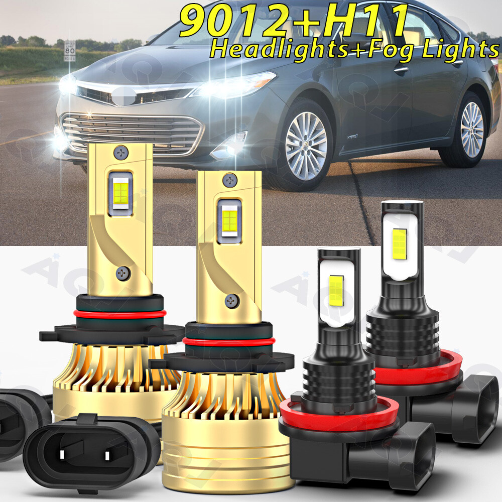 Combo 9012+H11 LED Headlight Fog Light Bulbs Kit Super Bright High Low Beam