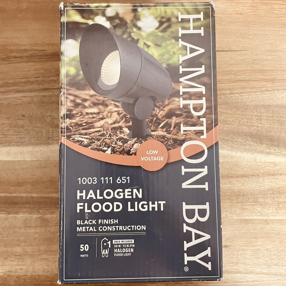Hampton Bay 50W Black Low Voltage Outdoor Halogen Landscape Flood Lights
