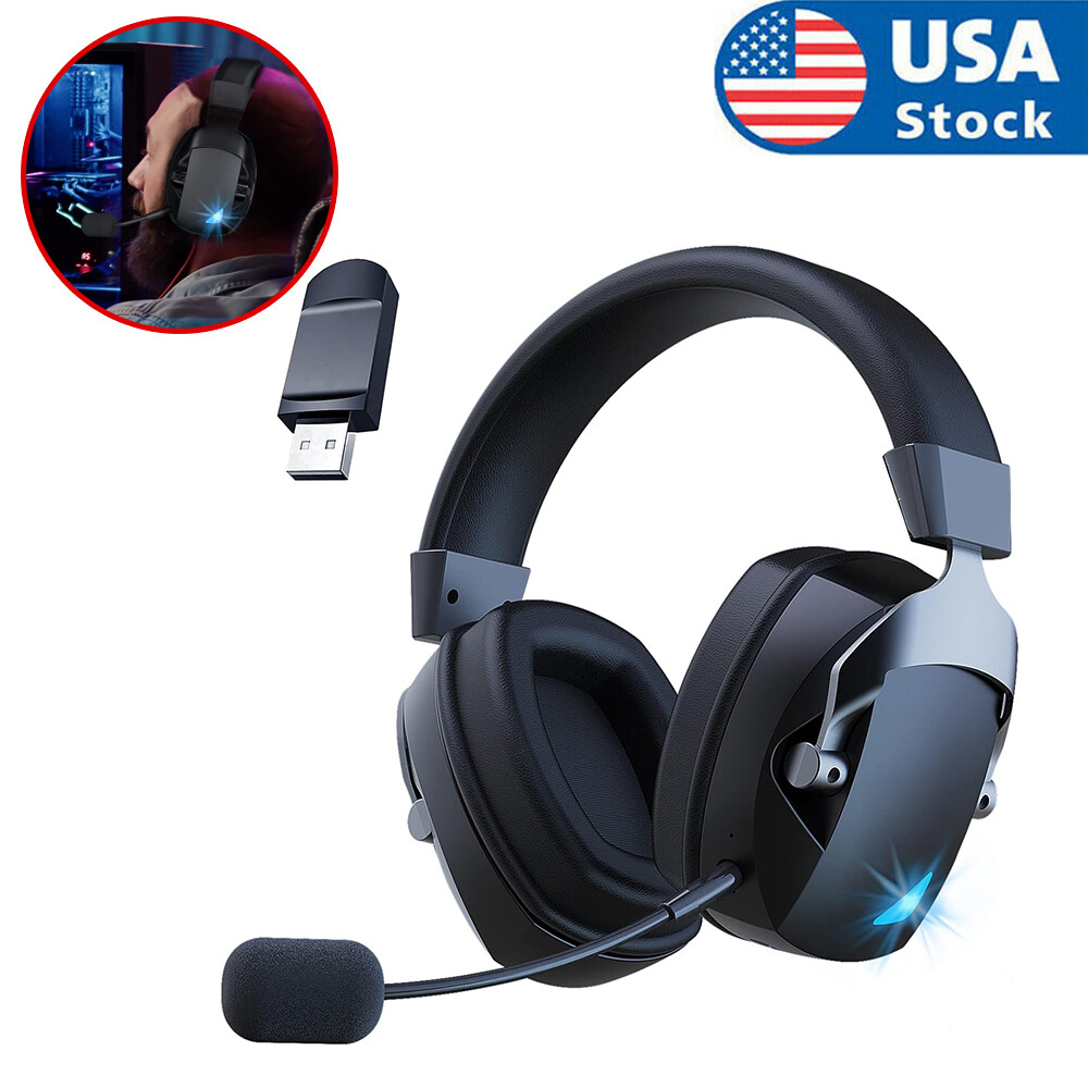 Wireless Gaming Headset 2.4GHz USB Gaming Headphones for PS5/PS4/PC/Switch