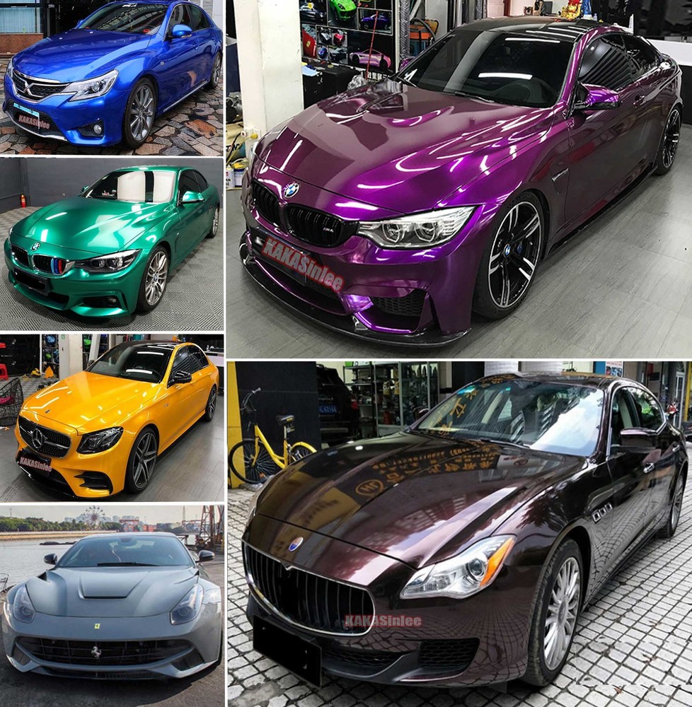 Full Car Wrap Metal Pearl Glossy Sparkle Chrome Vinyl Film Air Free US-image