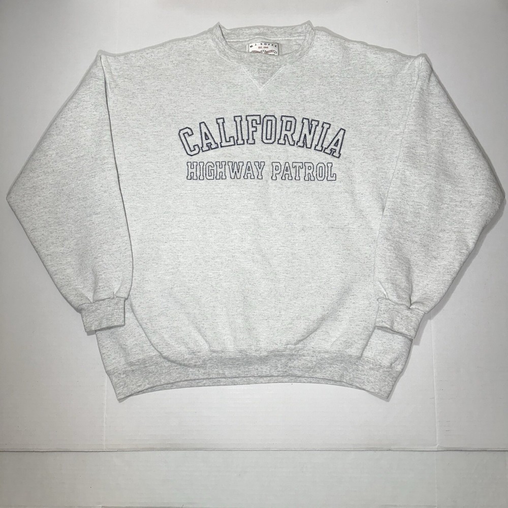 MJ Soffe California Highway Patrol Gray Pullover Sweatshirt Size XL CHP Chips