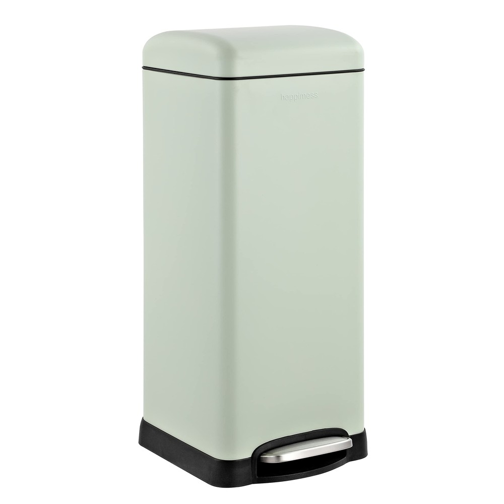 HPM1007E Betty Retro 8-Gallon Step-Open Trash Can with Soft-Close Lid, Finger...