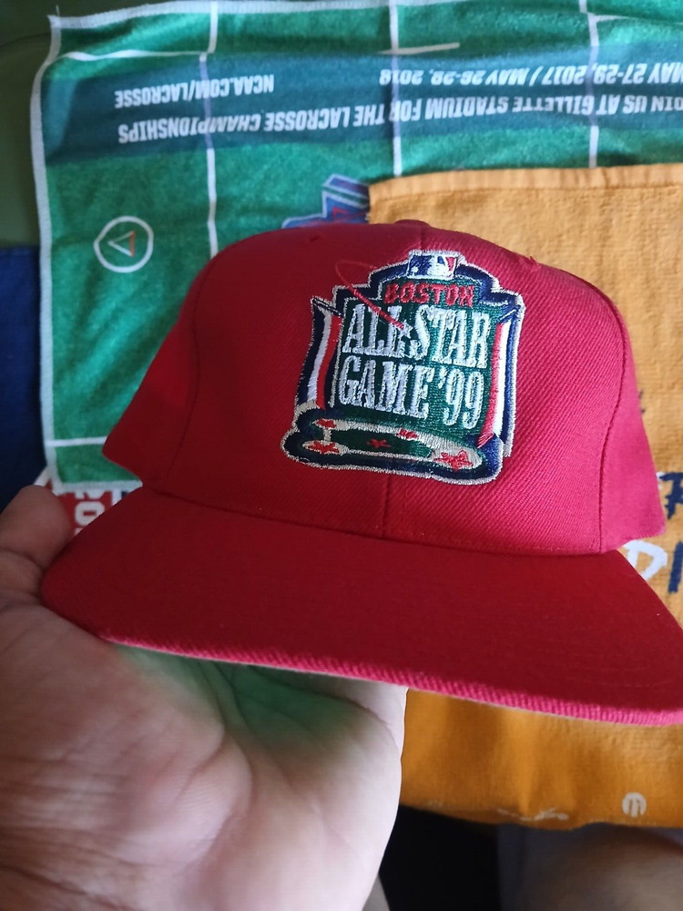 Vtg 90s MLB 1999 ALL STAR GAME SNAPBACK FENWAY PARK RED HAT BOSTON RED