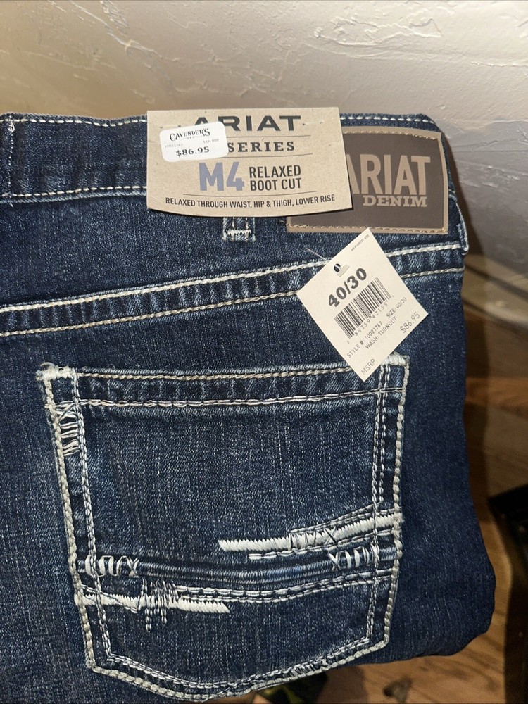 (40/30)Ariat® Men's M4 Adkins Turnout Low Rise Boot Cut Jeans 10021767