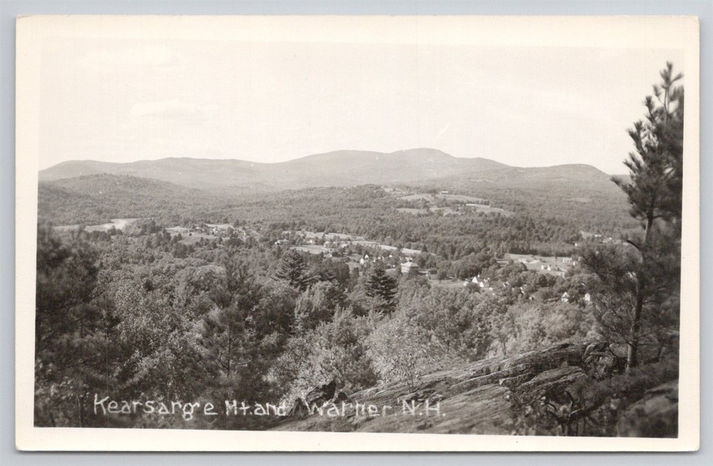 RPPC Kearsarge Mountain Warner Birdseye View NH C1945 Postcard AJ14