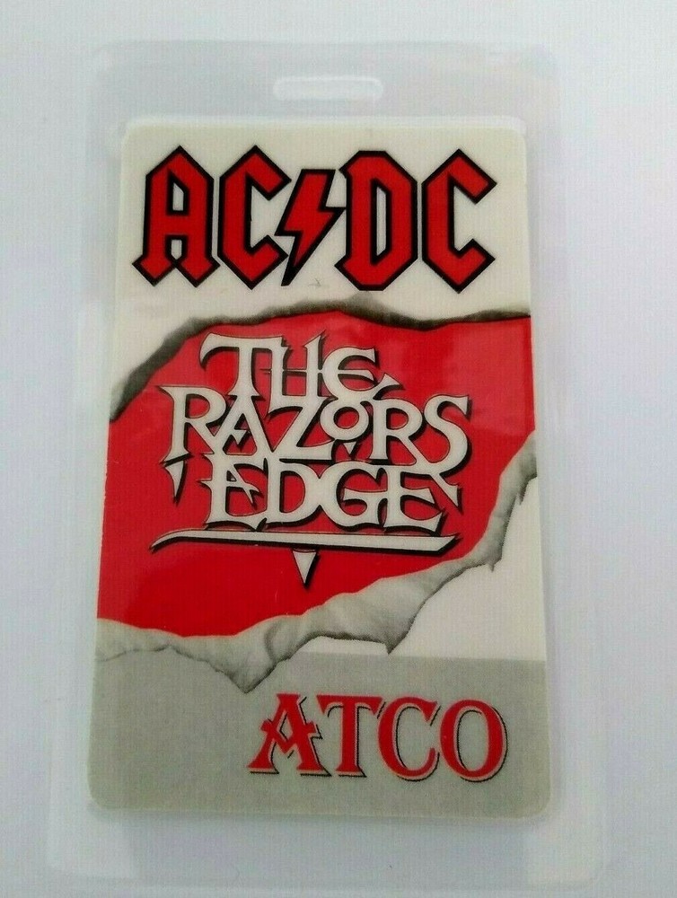 AC/DC Backstage Pass The Razors Edge Atco Laminated Hard Rock Music 1990 NOS