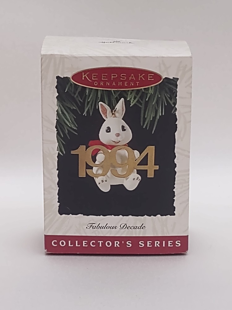 1994 Hallmark Keepsake Fabulous Decade Rabbit Ornament New in Box