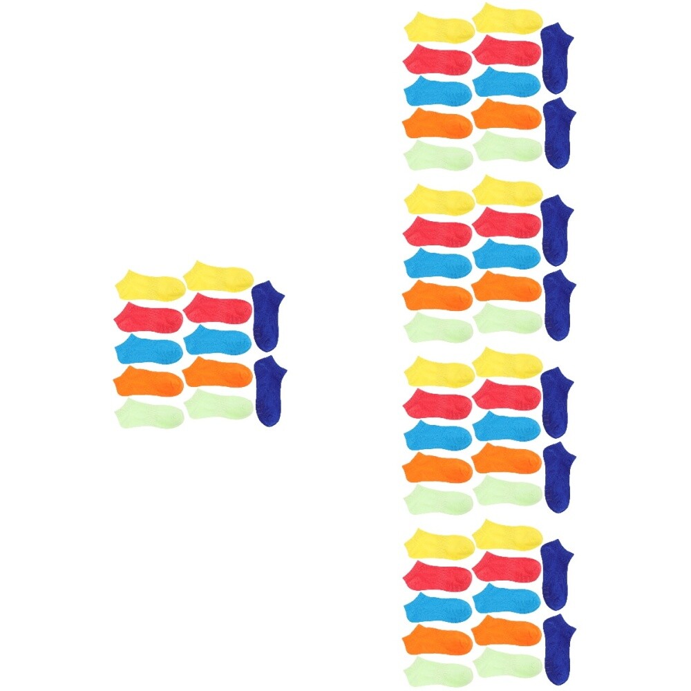 Set of 5 Summer Cotton Socks Low Cut Liner Toe Women's