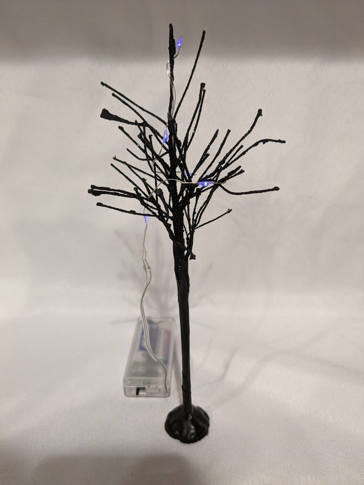 Halloween Black Tree with Purple Fiber Optic Lights Unbranded Similar to Lemax Dep 56