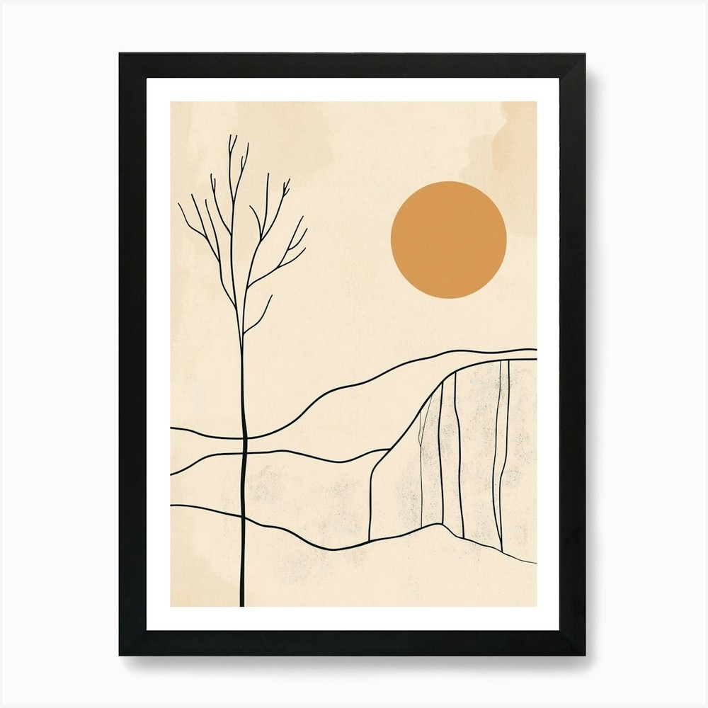 Framed Tree In The Snow 2 Art Print Canvas Wall Decor Picture