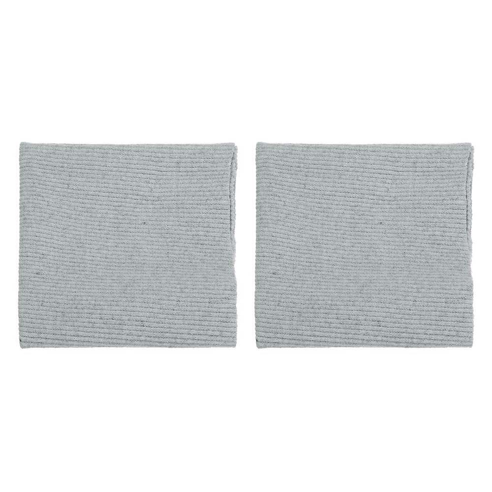 2pcs 7.5x9cm Elastic Cuff Ribbed Trim Cotton Fabric Knit Stretch Band Light Gray