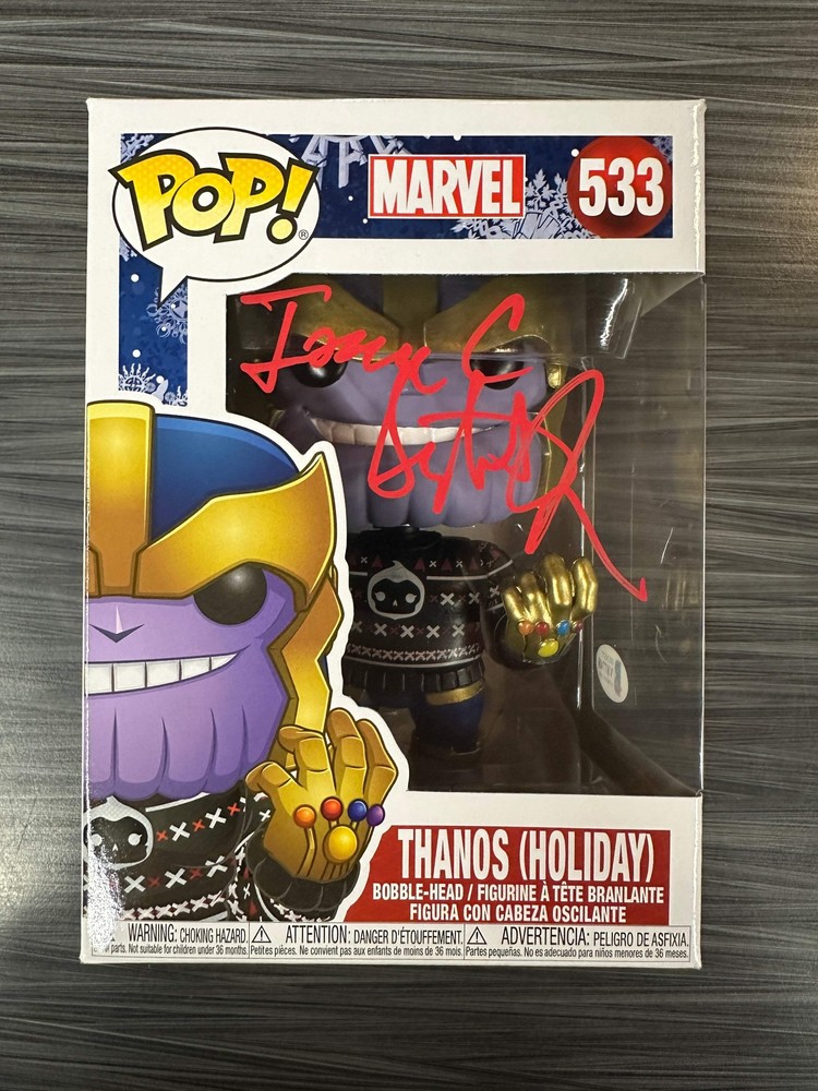 Funko POP! Marvel: Thanos [Holiday] (Signed/Isaac C. Singleton Jr./Beckett)(Dama