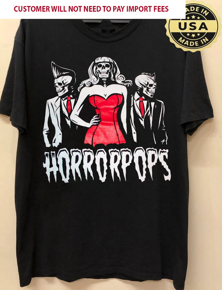 Vtg HorrorPops Rock Band Gift For Fans Black S-5XL Shirt VK058