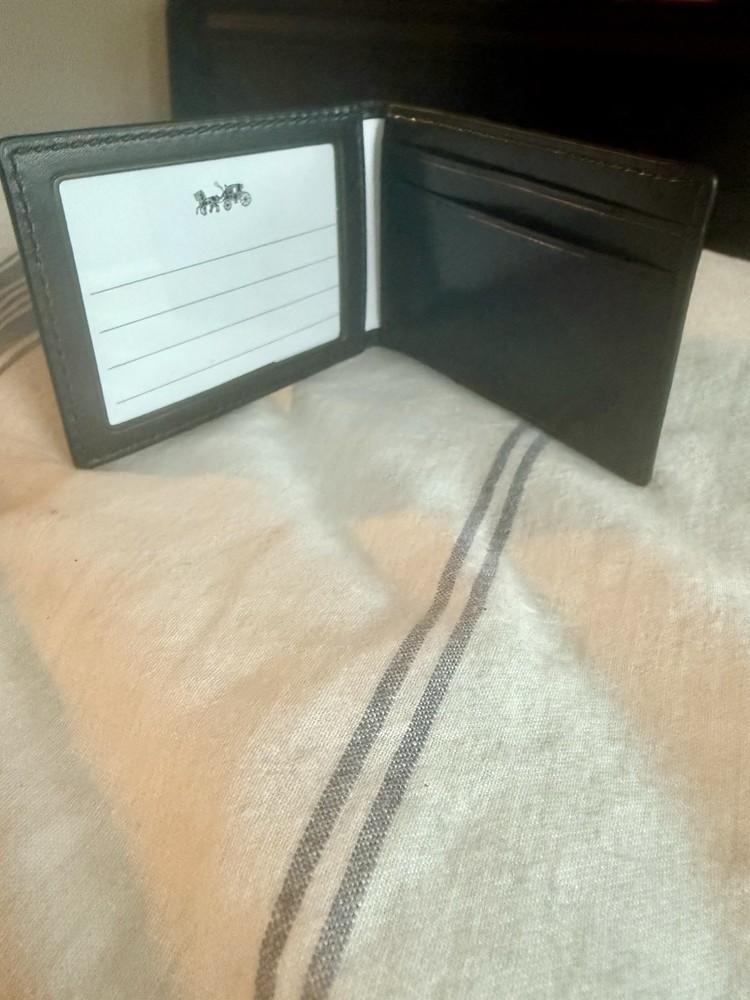 Coach Slim Brown Leather Card Holder Wallet for Men  