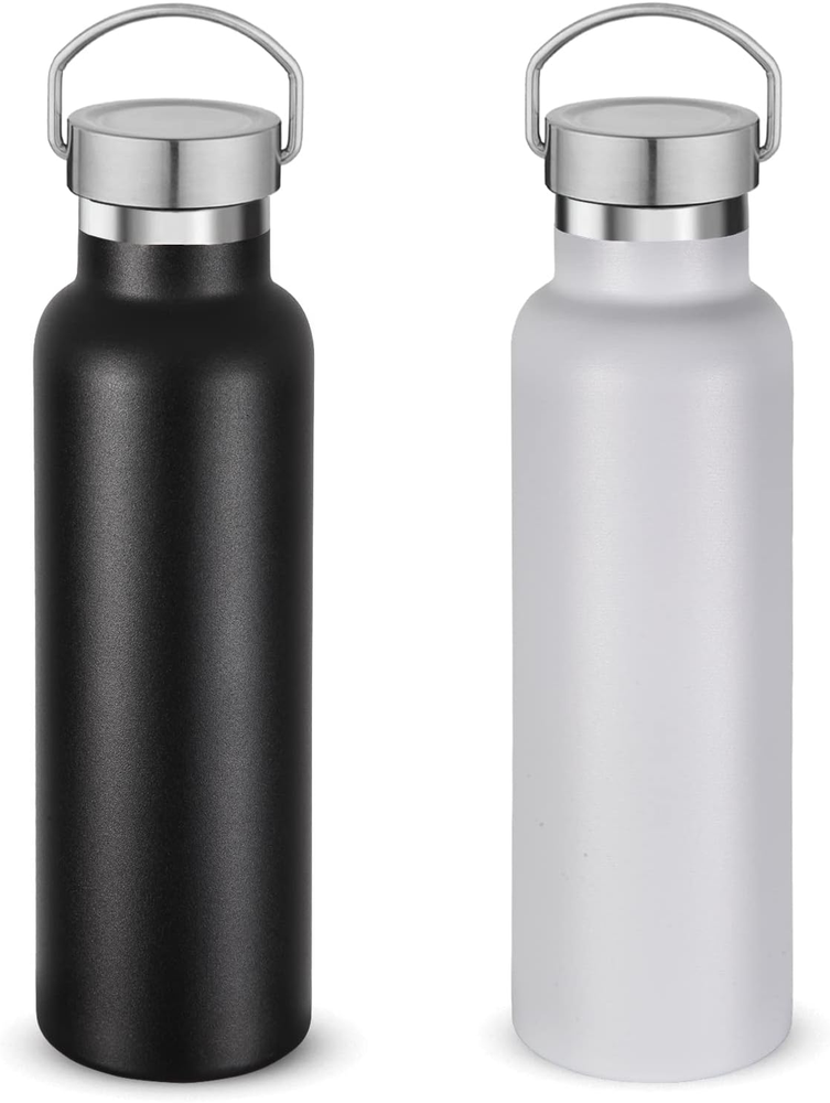 20 Oz Insulated Water Bottles Bulk 2 Pack,Stainless Steel Double Wall Sport Bott