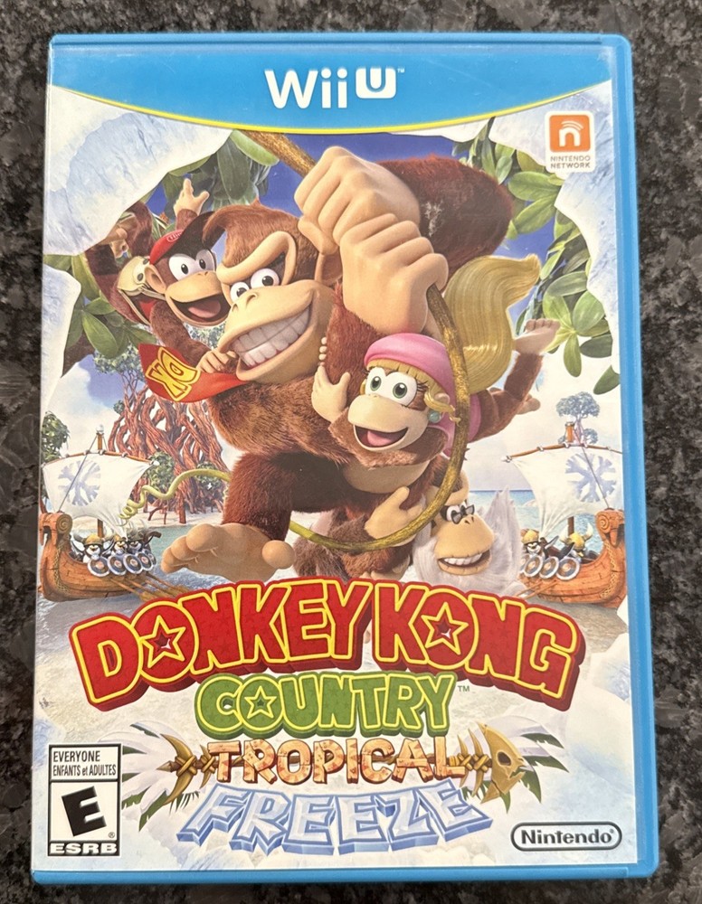Donkey Kong Country Tropical Freeze For Nintendo Wii U W/ Case + Manual + Insert