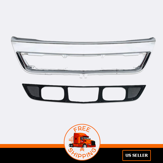 Center Bumper Chrome Trim and Screen w/Fog International LT625