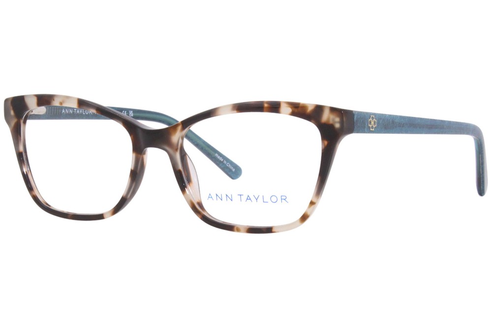 Ann Taylor ATP814 C02 Eyeglasses Women's Light Tortoise/Teal Optical Frame 50mm