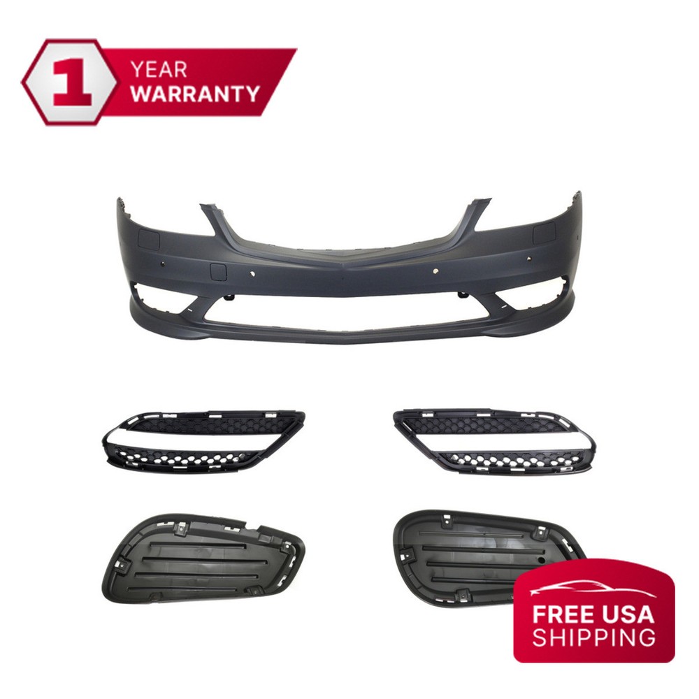 2010-2013 Mercedes S400 Hybrid Front Bumper Grille & Fog Light Covers