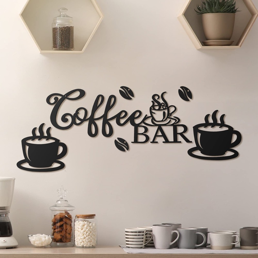 Coffee Bar Rustic Metal Sign Rustic Coffee Bar Hanging Wall Decor Coffee Sign...