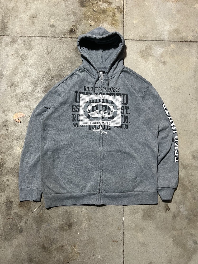 Vintage 00s Y2K SZ XL Ecko Unltd. Skater Emo MMA Elite Style Zip Up Hoodie
