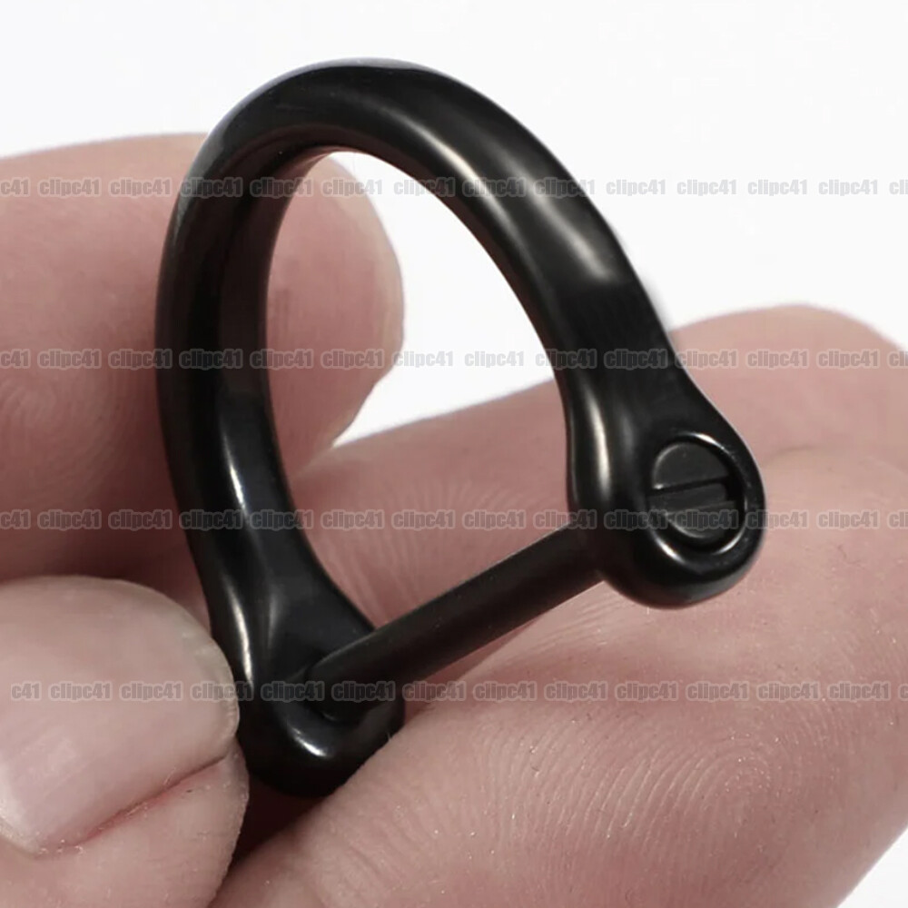 Horseshoe Key Chain Ring Holder D Shape Car Keychain Thick Rod Buckle Accessory.