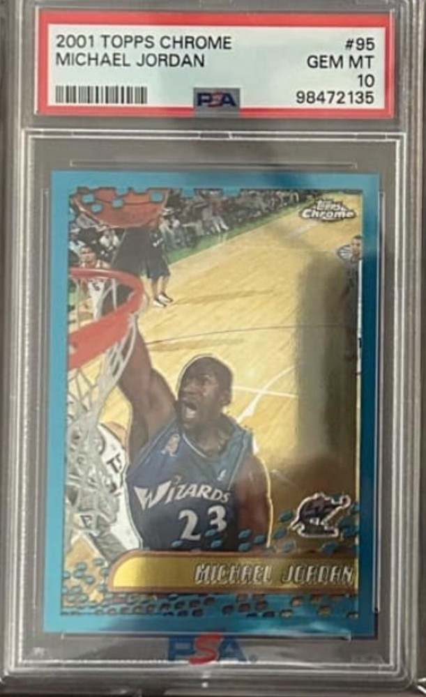 2001-02 Topps Chrome Michael Jordan Wizards HOF PSA 10 Gem Mint Card