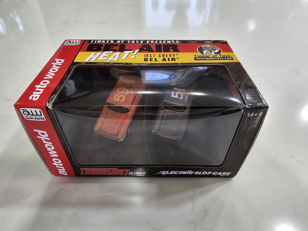Auto World HO Scale Slot Car 1957 Chevy BEL AIR Rusty Exclusive 2-Pack NIB