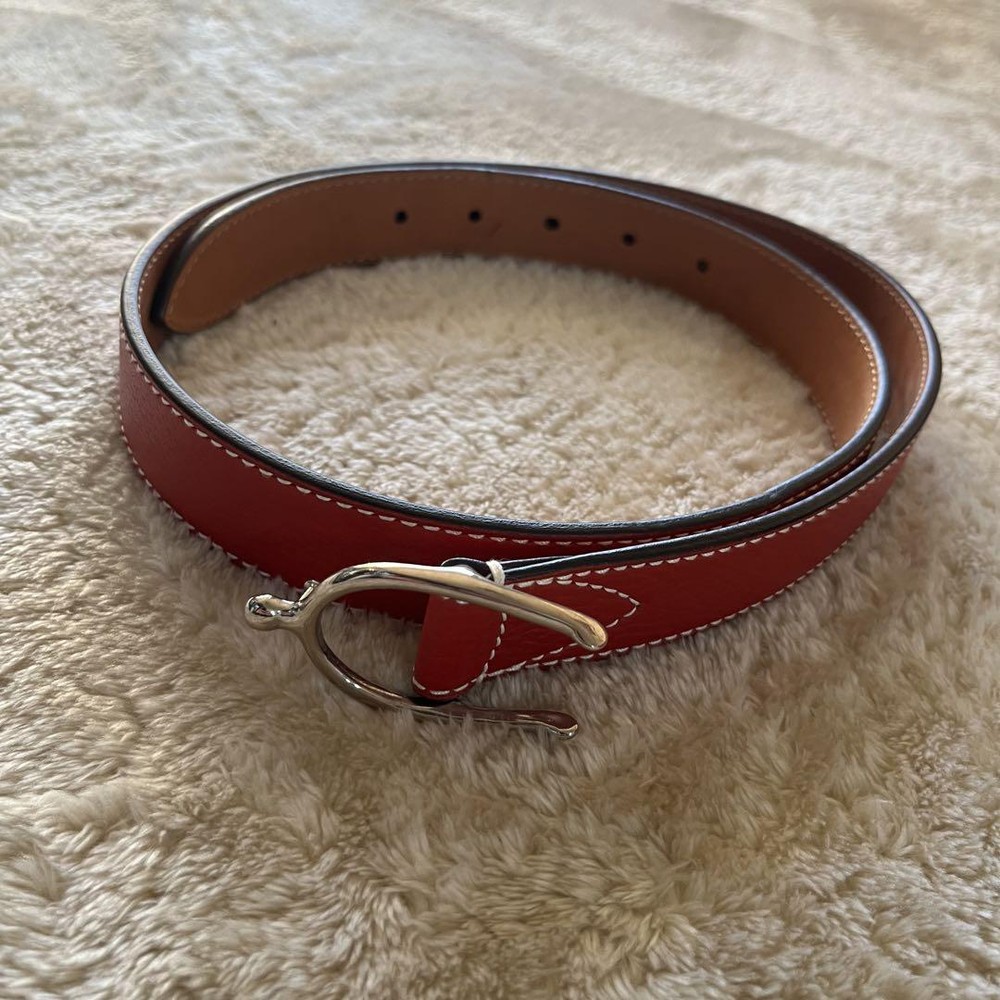 Chambord Sellier Red Leather Belt 36/90 102cm Length 3cm Width Brand New