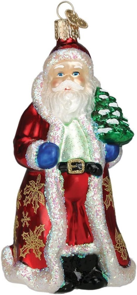 Old World Christmas Ornaments Golden Santa Glass Blown Ornaments for Christmas