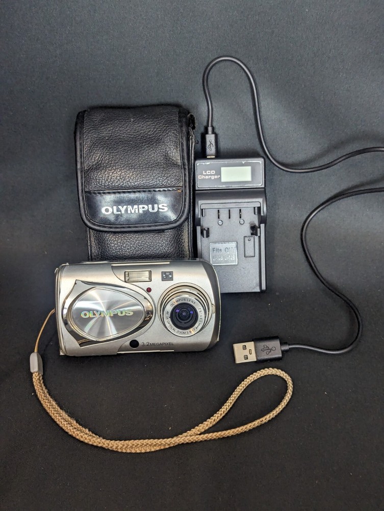 Olympus Stylus Mju 300 3.2MP Digital Camera Silver Tested Working Great Condition