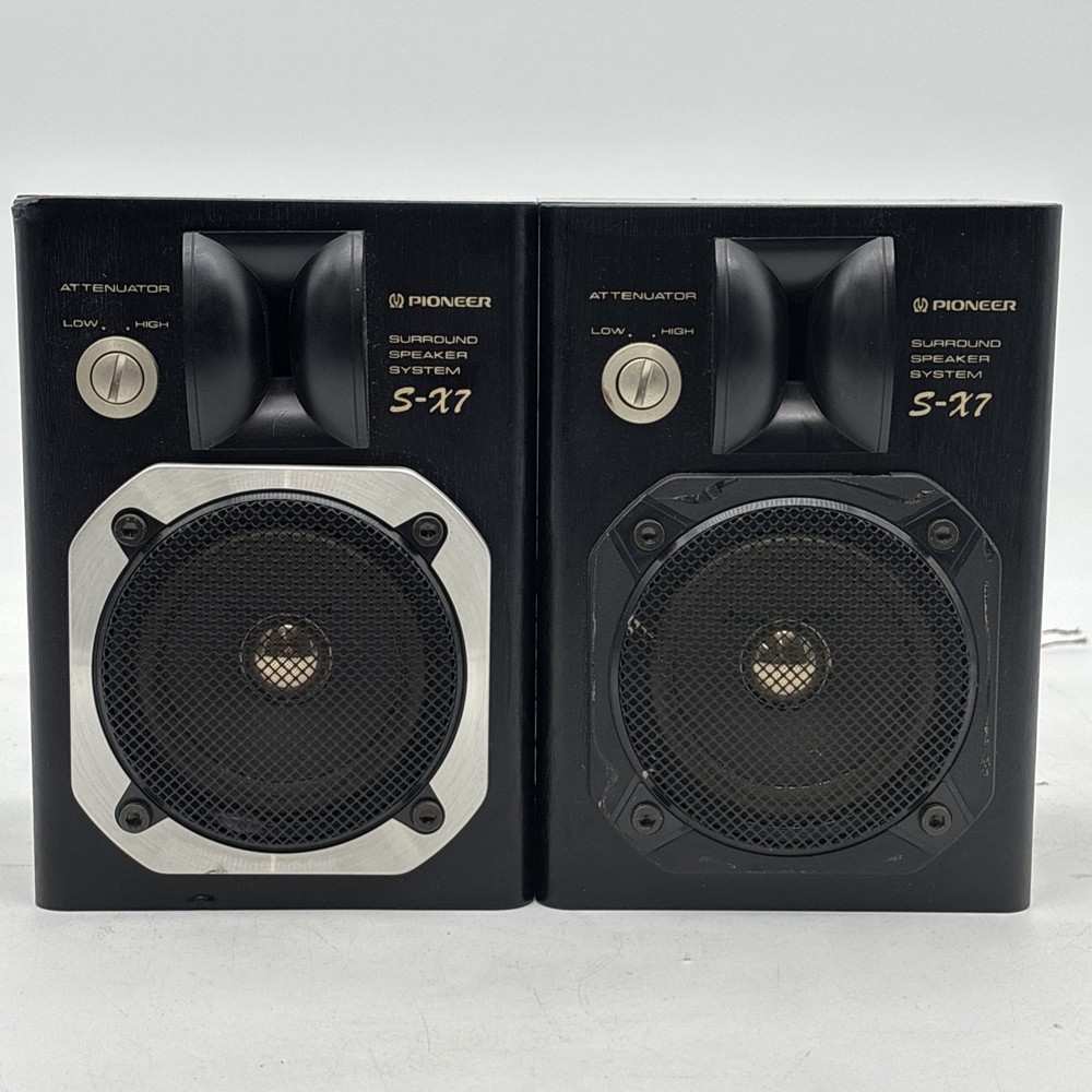 Pioneer S-X7 Bookshelf Speaker System Pair 45W 16 Ohm Japan Tested Missing Bezel