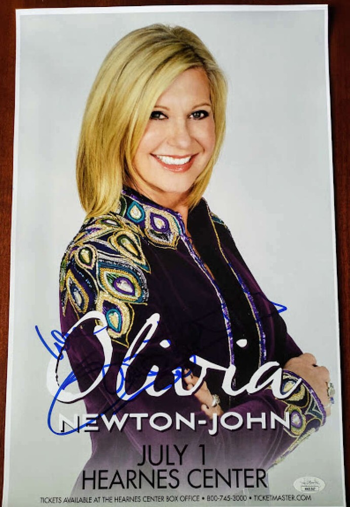 Olivia Newton John JSA Coa Hand Signed 11x17 Concert Poster Autograph